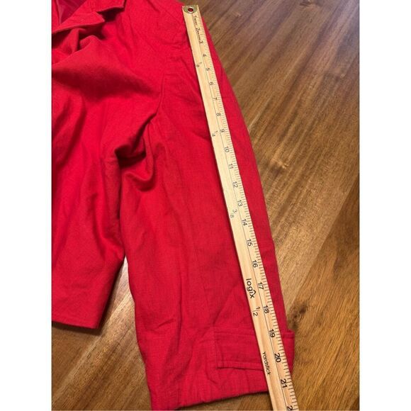 Vintage Samantha Taylor Womens Linen Blazer Size 2X Red Lined Single Breasted - Picture 8 of 8